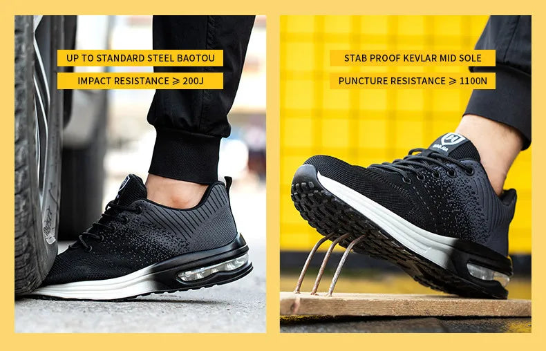Anti-punSafety shoes with air cushion for men and women