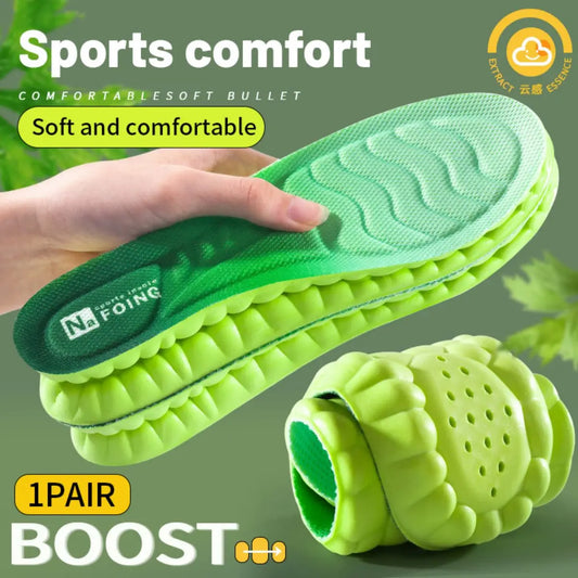 Sport Insoles PU High Stretch Shock Resistant Antibacterial Anti-odorant Breathable Insoles