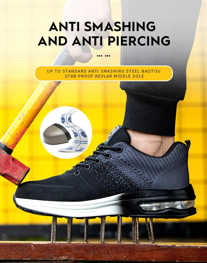 Anti-punSafety shoes with air cushion for men and women