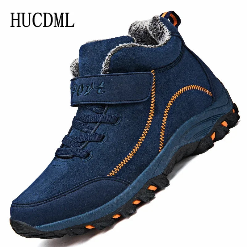 Waterproof work boots, suede warm winter