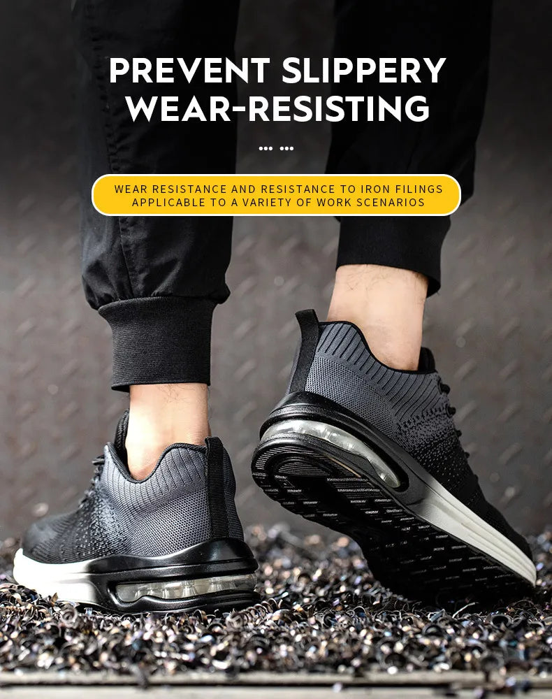 Anti-punSafety shoes with air cushion for men and women