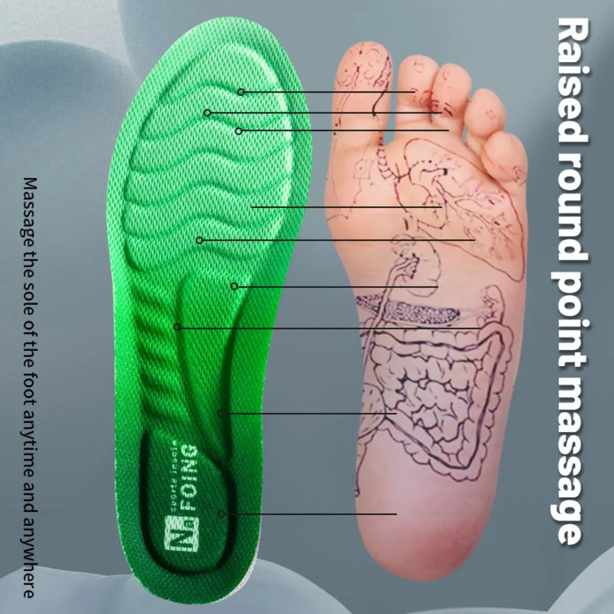 Sport Insoles PU High Stretch Shock Resistant Antibacterial Anti-odorant Breathable Insoles