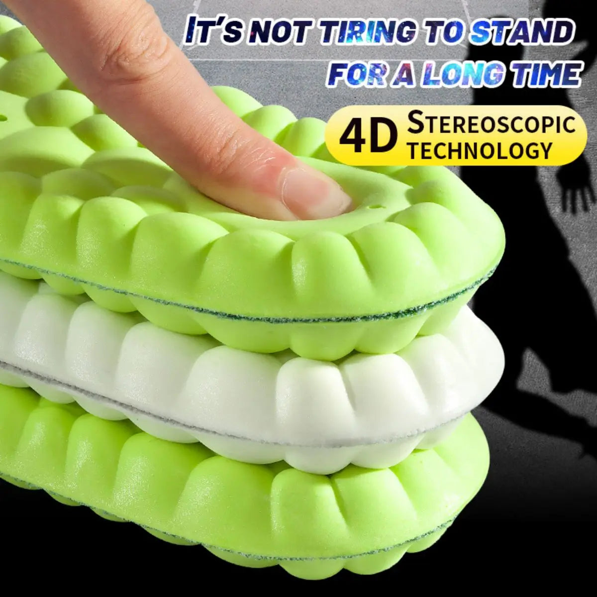 Sport Insoles PU High Stretch Shock Resistant Antibacterial Anti-odorant Breathable Insoles