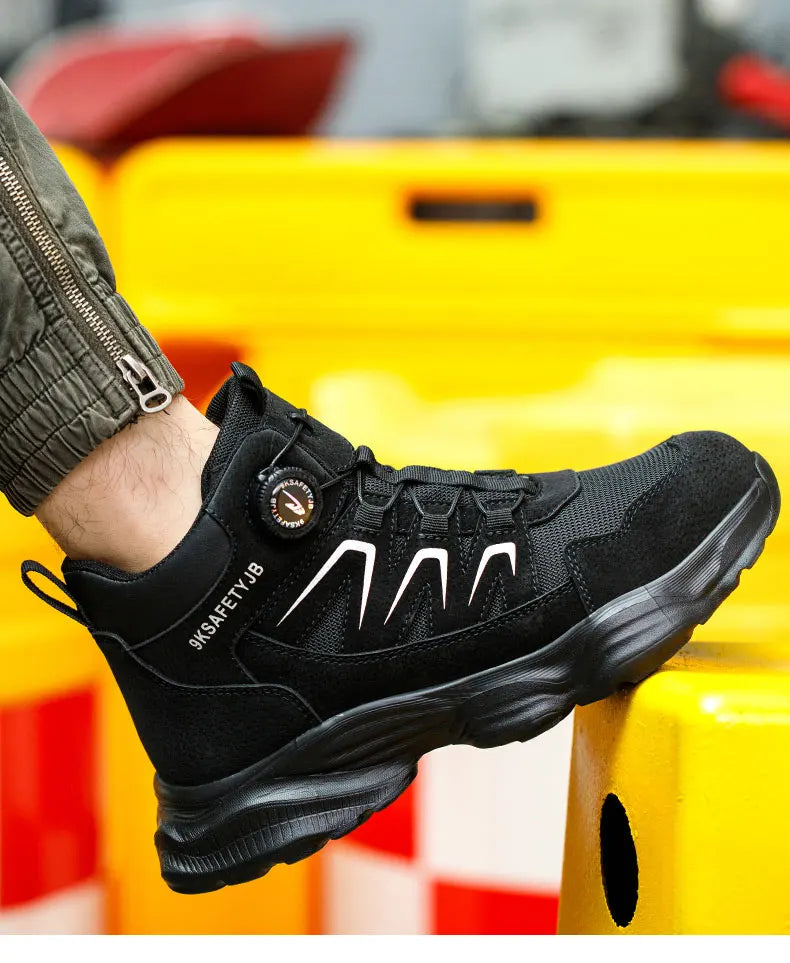 Breathable, non-slip, puncture-resistant safety shoes with steel toe