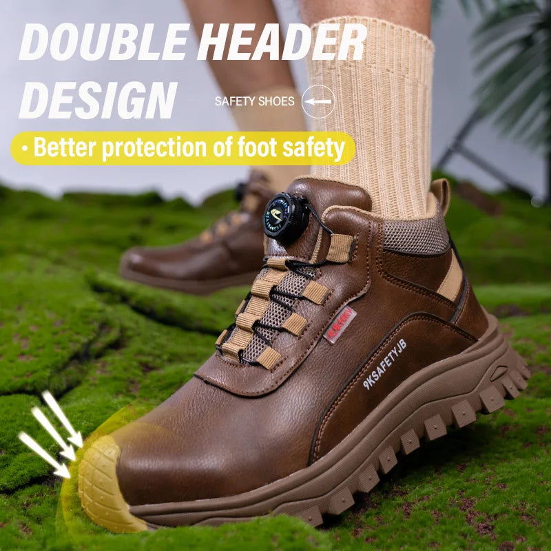 Rotating Button Boots Indestructible Work Boots Non-Slip Impact Resistant