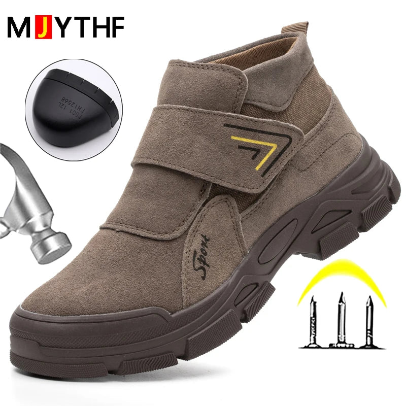 Construction work boots, impact resistant, puncture resistant, steel toe cap, burn resistant, welding boots