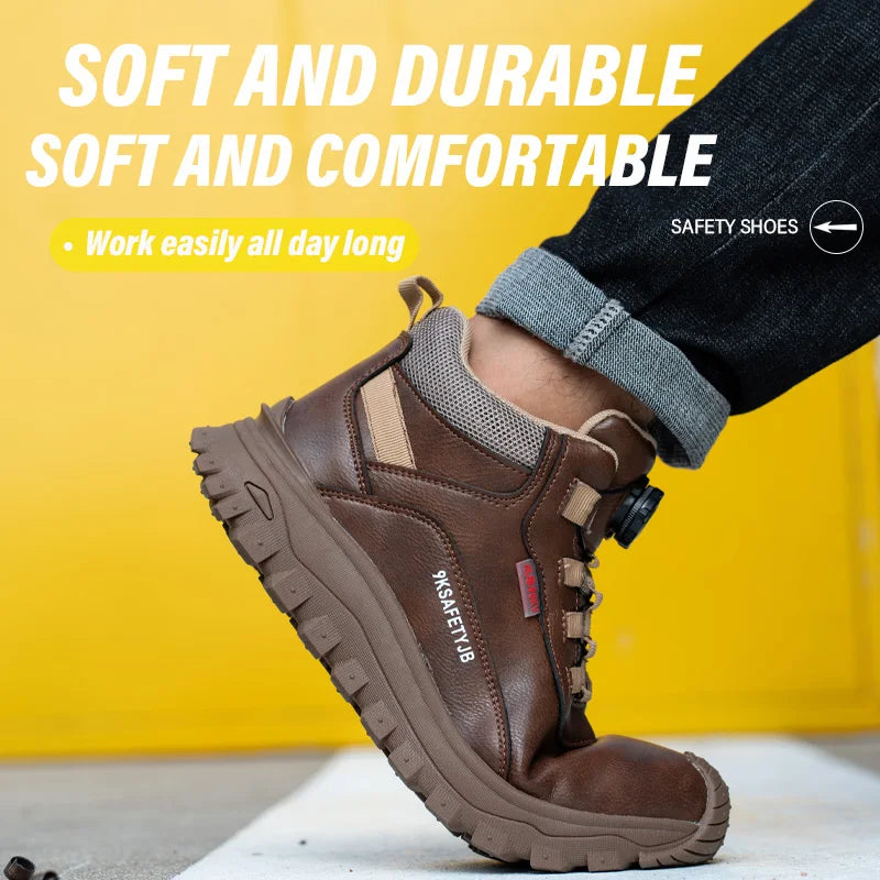 Rotating Button Boots Indestructible Work Boots Non-Slip Impact Resistant