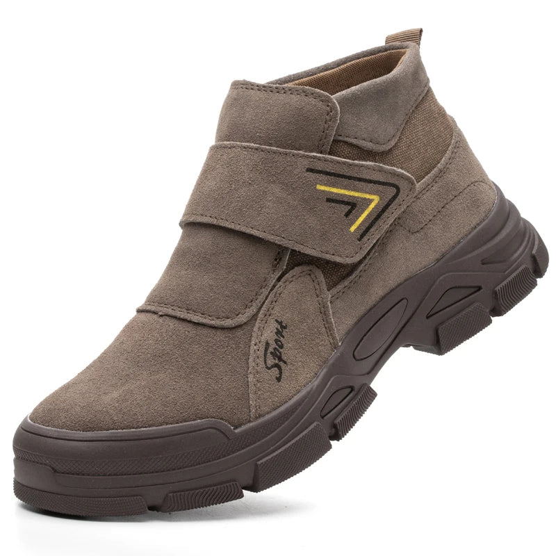 Construction work boots, impact resistant, puncture resistant, steel toe cap, burn resistant, welding boots