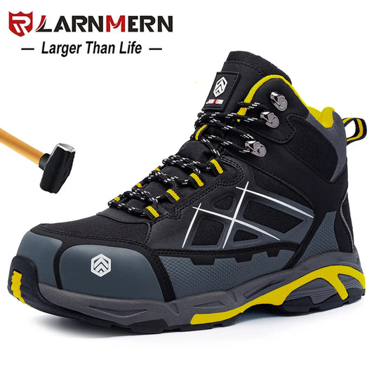Larnmern Safety Work Boots Steel Toe Shoes Anti-puncture Anti-Non Slip Protective Boots