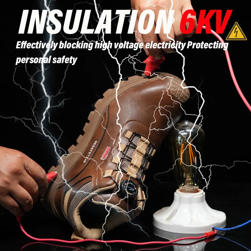Rotating Button Boots Indestructible Work Boots Non-Slip Impact Resistant