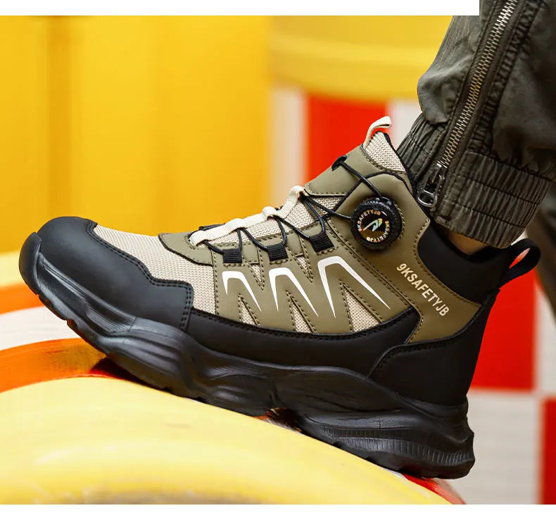 Breathable, non-slip, puncture-resistant safety shoes with steel toe