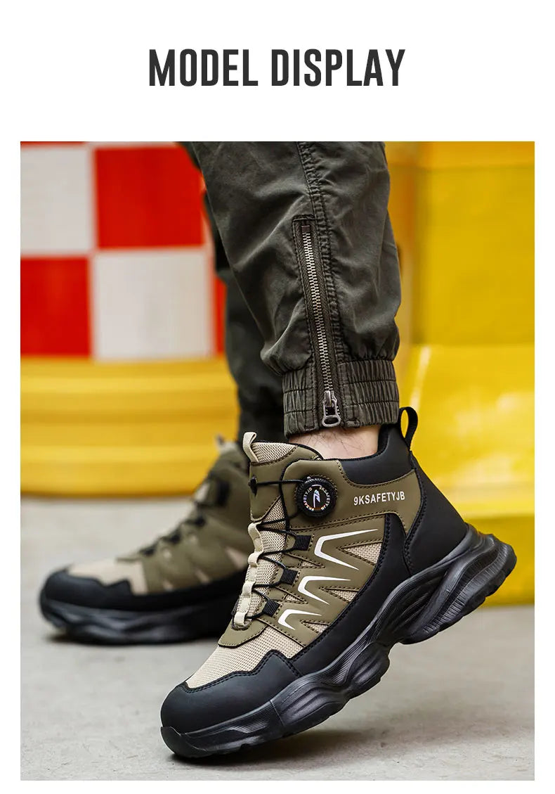 Breathable, non-slip, puncture-resistant safety shoes with steel toe