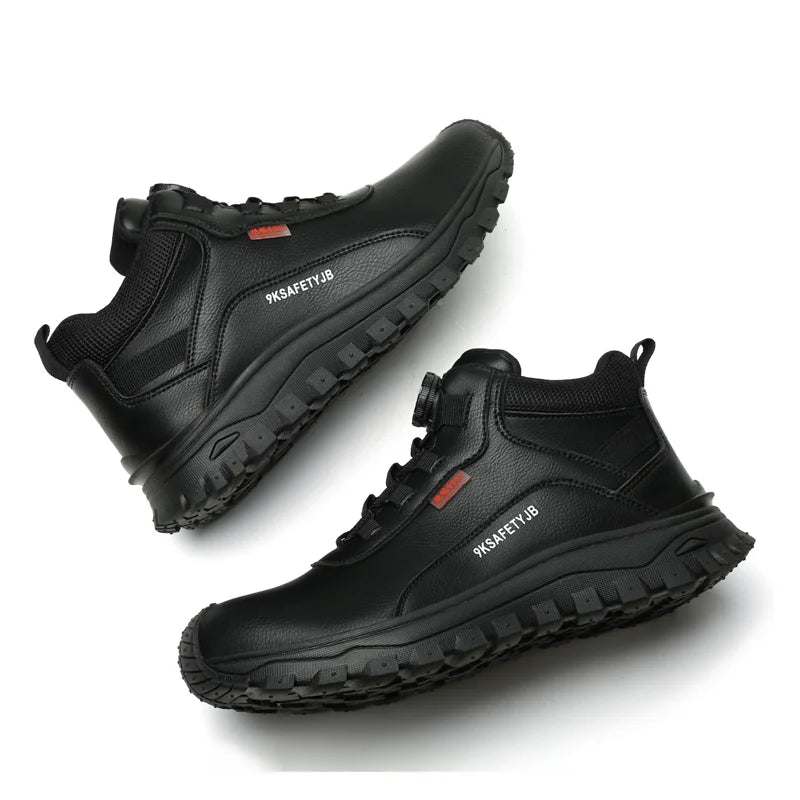 Rotating Button Boots Indestructible Work Boots Non-Slip Impact Resistant