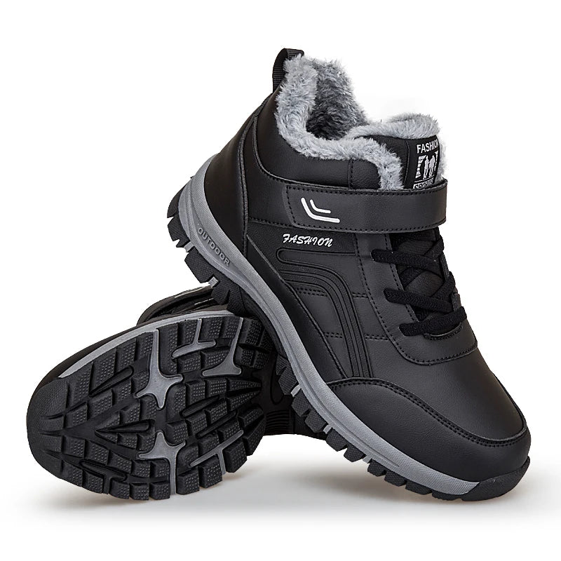 Waterproof work boots, suede warm winter