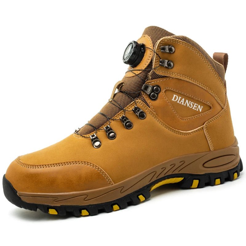 Safety boots with rotating buttons, work indestructible shoes, puncture-proof, work boots, tactical boots