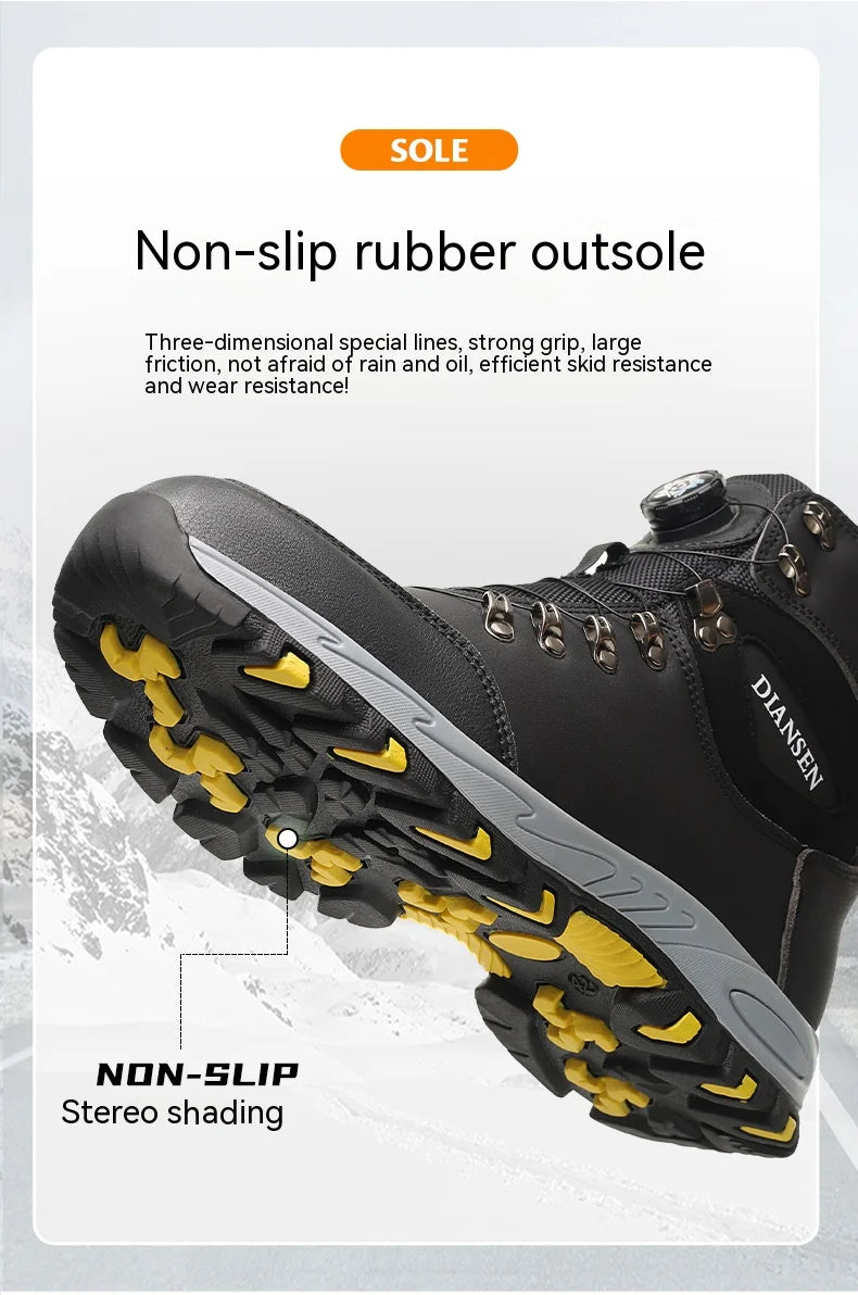 Safety boots with rotating buttons, work indestructible shoes, puncture-proof, work boots, tactical boots