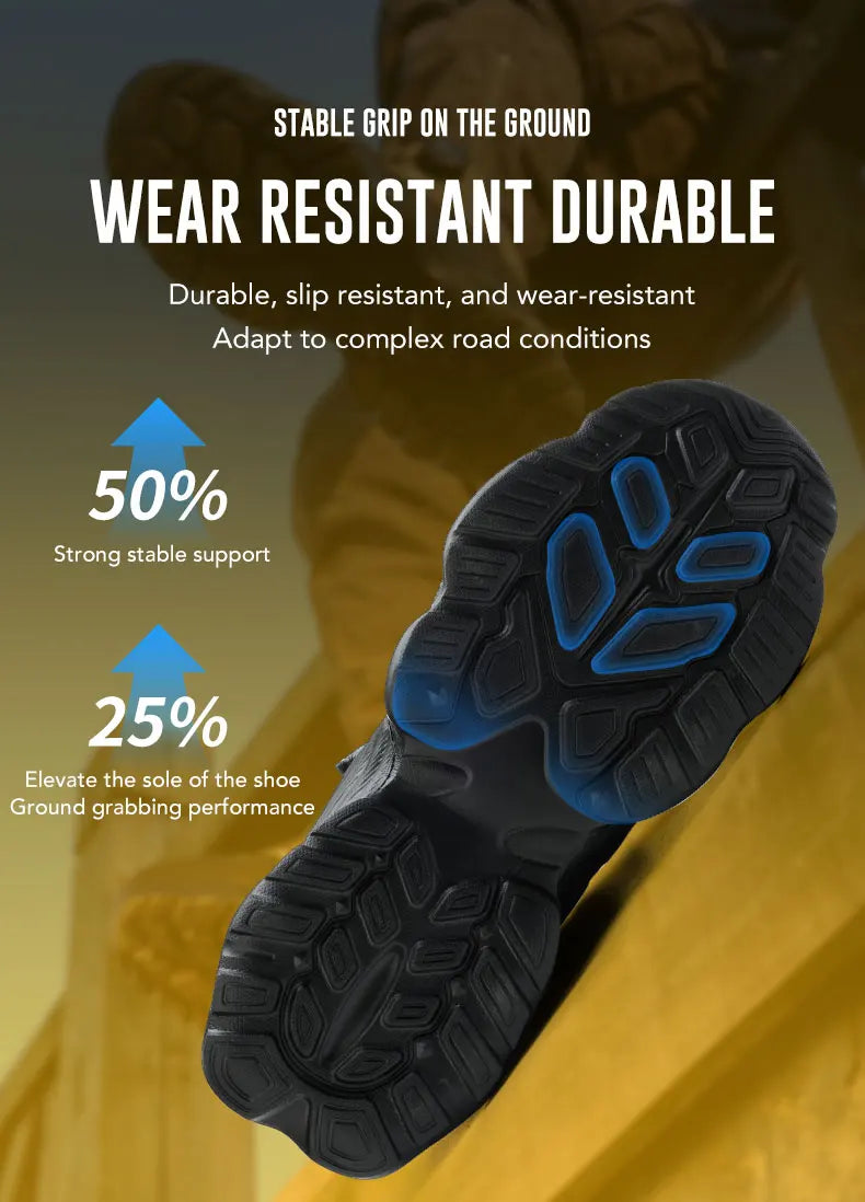 Breathable, non-slip, puncture-resistant safety shoes with steel toe