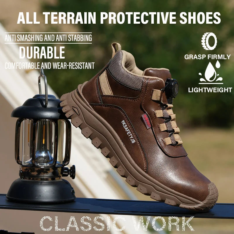 Rotating Button Boots Indestructible Work Boots Non-Slip Impact Resistant