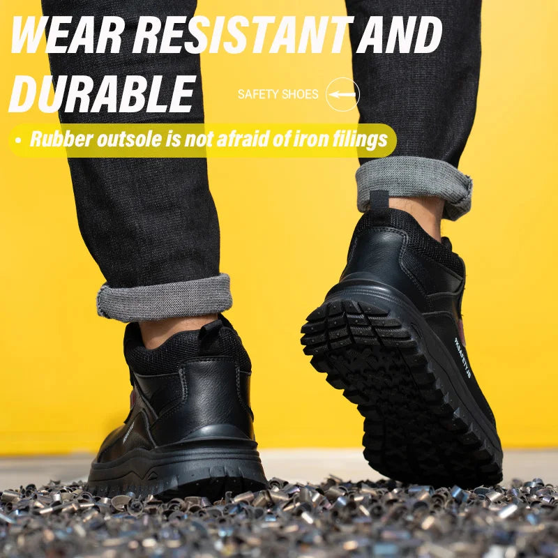 Rotating Button Boots Indestructible Work Boots Non-Slip Impact Resistant