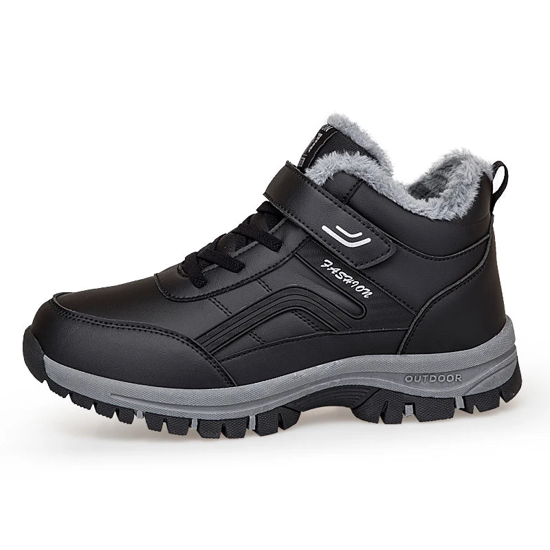 Waterproof work boots, suede warm winter