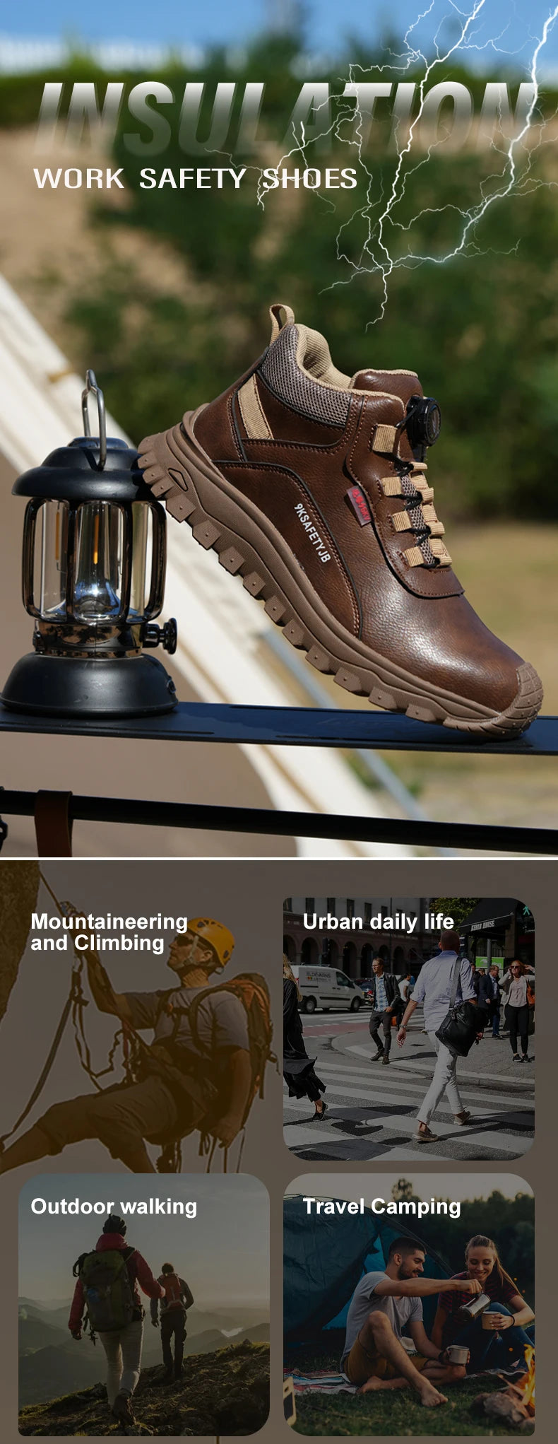 Rotating Button Boots Indestructible Work Boots Non-Slip Impact Resistant
