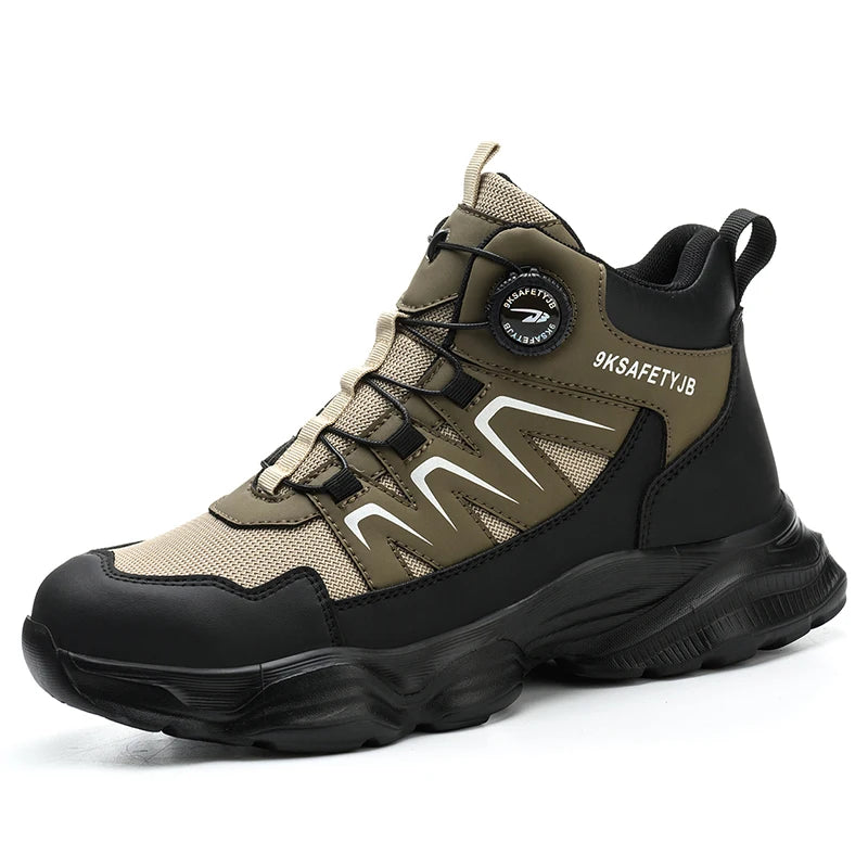 Breathable, non-slip, puncture-resistant safety shoes with steel toe