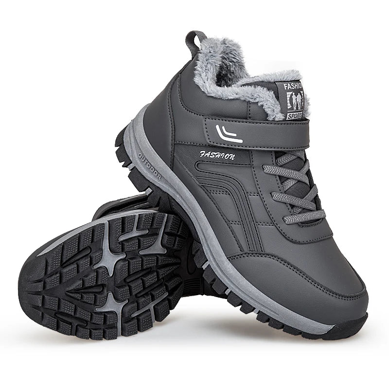 Waterproof work boots, suede warm winter