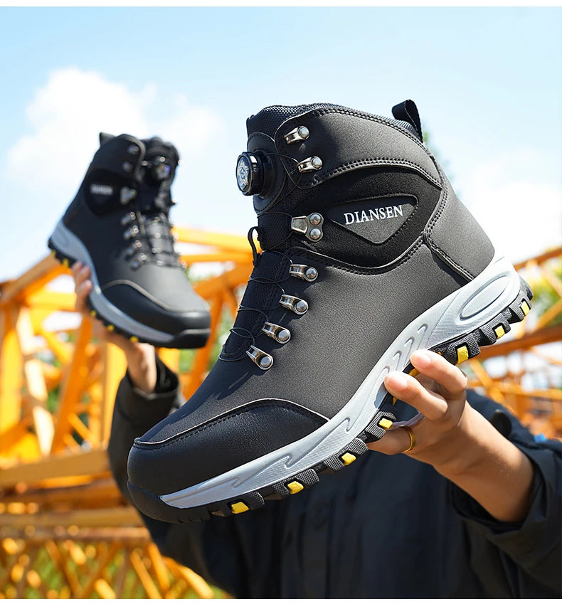 Safety boots with rotating buttons, work indestructible shoes, puncture-proof, work boots, tactical boots