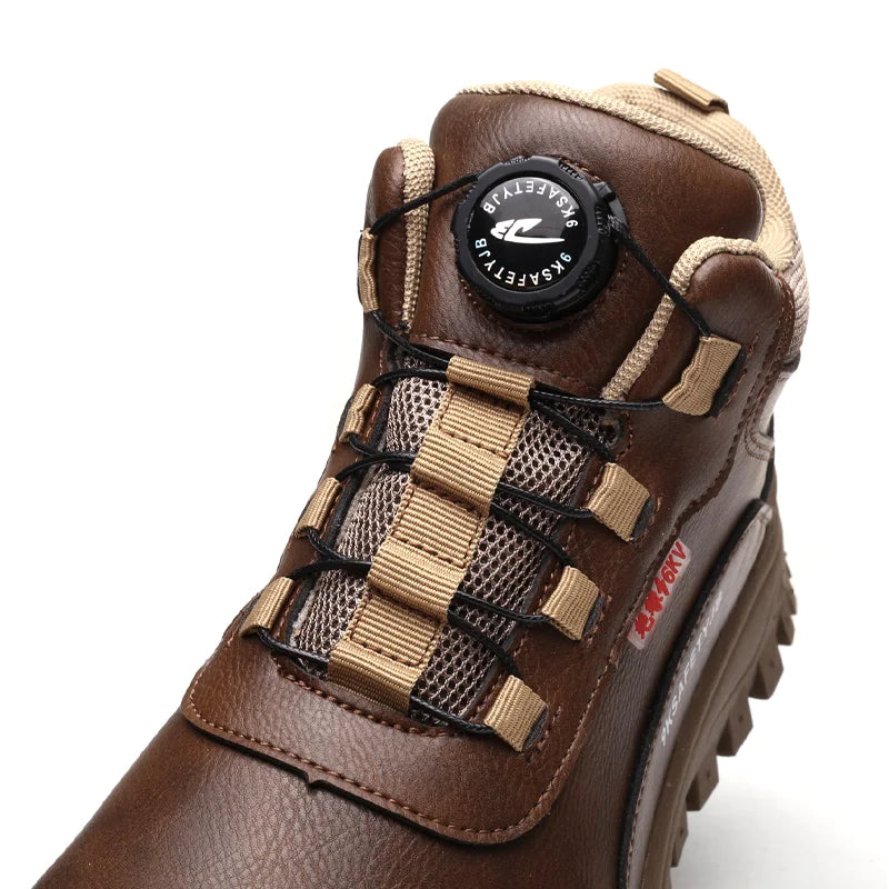 Rotating Button Boots Indestructible Work Boots Non-Slip Impact Resistant