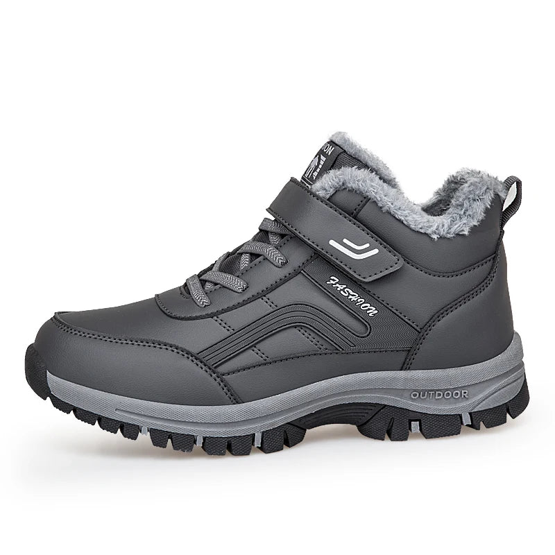 Waterproof work boots, suede warm winter