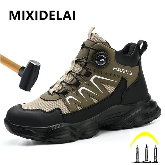 Breathable, non-slip, puncture-resistant safety shoes with steel toe