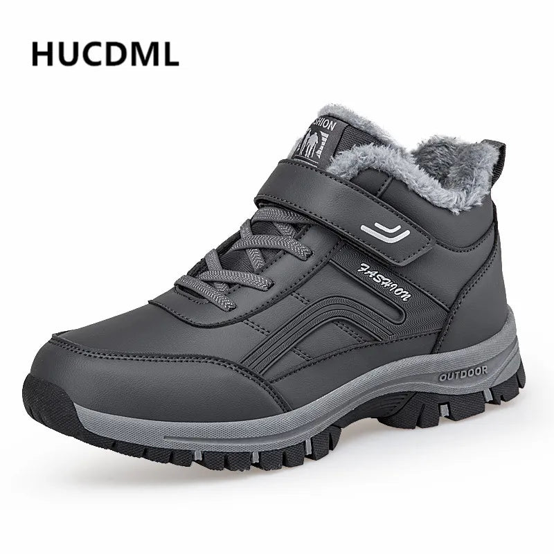 Waterproof work boots, suede warm winter