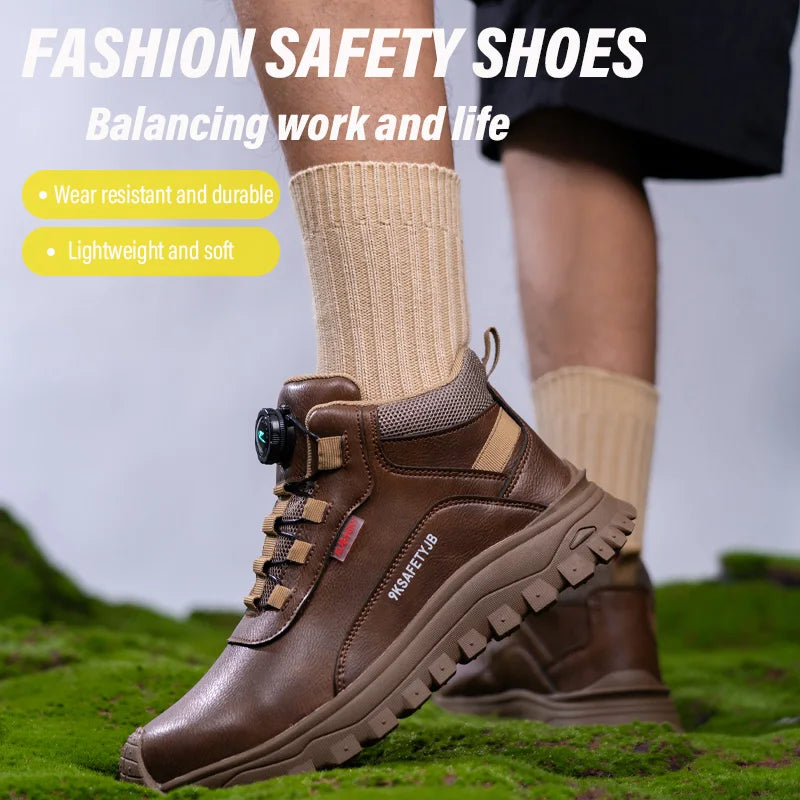 Rotating Button Boots Indestructible Work Boots Non-Slip Impact Resistant