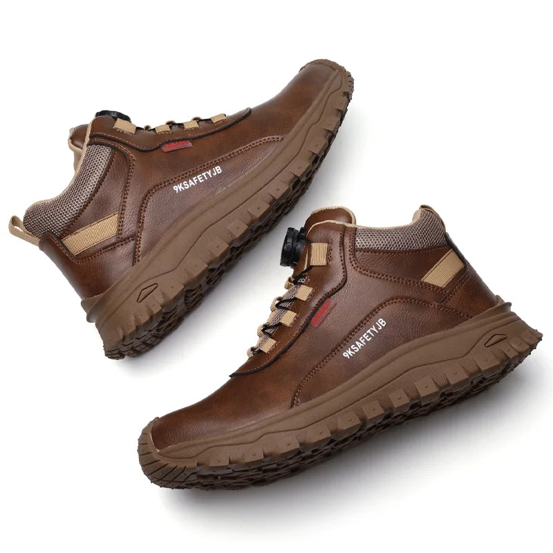 Rotating Button Boots Indestructible Work Boots Non-Slip Impact Resistant