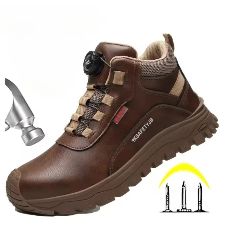 Rotating Button Boots Indestructible Work Boots Non-Slip Impact Resistant