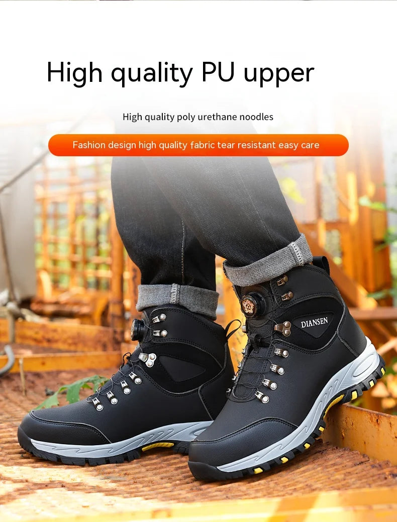 Safety boots with rotating buttons, work indestructible shoes, puncture-proof, work boots, tactical boots