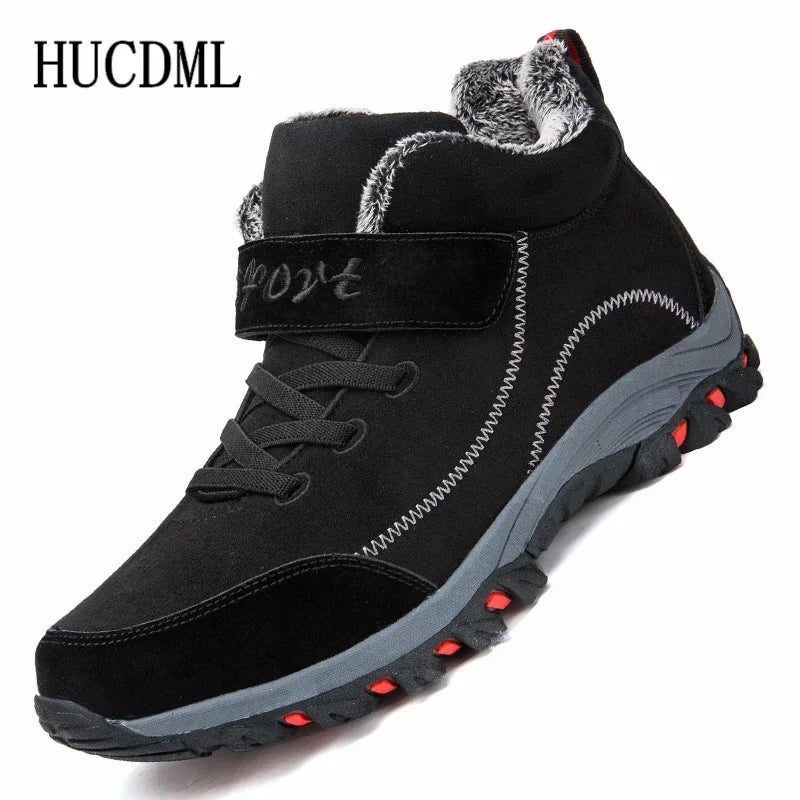 Waterproof work boots, suede warm winter