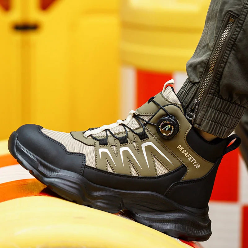 Breathable, non-slip, puncture-resistant safety shoes with steel toe